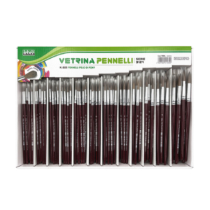 Pennelli in pelo di pony Lebez - punte assortite da 1 a 12 - 1984L (Espositore da 228 pezzi)