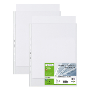 Buste a foratura universale in PP liscio Sei Rota Atla T Plus - altissimo spessore Trasparente 30x42 cm - 663016 (conf.10)