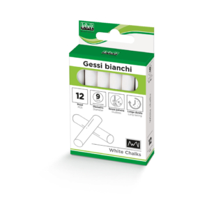 Gessi tondi non polverosi Lebez Ø 9 mm colore bianco - 514 (20 conf. da 12 gessetti cad.)