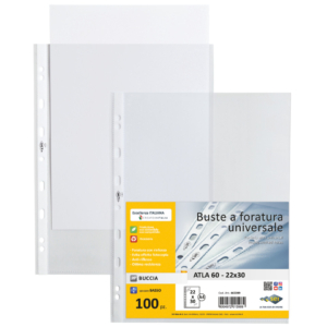 Buste in PP buccia Sei Rota Atla 60 - basso spessore trasparente 22x30 cm - 662209 (conf.100)