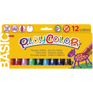 Playcolor tempera solida in stick 12 Colori Assortiti -10gr 10731