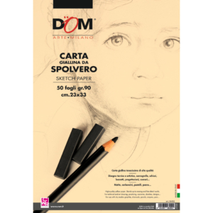 Blocco carta da spolvero DOM Giallo tenue 90g/m² 23x33 cm - 50 fogli - 06452
