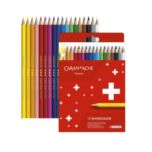 Matite colorate permanenti Carand'Ache Swisscolor - Colori Assortiti - Ømina 2,8 mm - 1284 818 (conf.18)