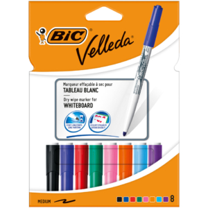 Pennarelli per lavagne bianche BIC Velleda 1741 punta conica 1,4 mm Colori Assortiti - 503844 (conf.8)