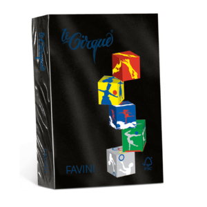 Carta colorata Favini Le Cirque A4 160g/m² colori forti - Nero - A74A304 (risma da 500 fogli)