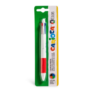 Penna a sfera 4 colori Carioca Ø punta 1 mm - blister - 40145