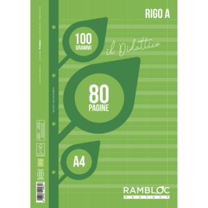 Blocco ricambio didattico Rambloc formato A4 - 40 fogli - 100g/m² rigo A con margine - 90524386