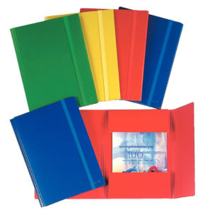 Cartelle in presspan a tre lembi con elastico Esselte C44 formato 25x35 cm Gialle (conf.10)