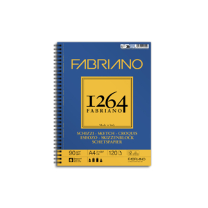 Blocco spiralato Fabriano 1264 schizzi 90g/m² 120 fogli A4 - spirale lato lungo - 19100635