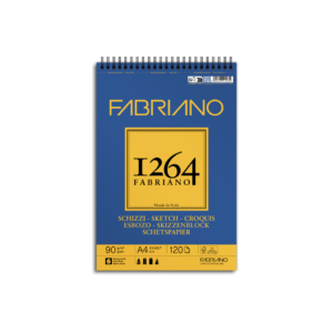 Blocco spiralato Fabriano 1264 schizzi 90g/m² 120 fogli A4 - spirale lato corto - 19100637