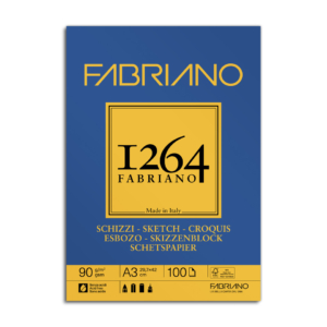Blocco collato Fabriano 1264 schizzi 90g/m² A3 - 100 fogli - 19100633