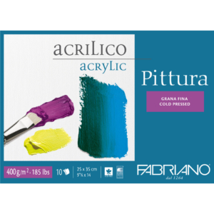 Blocco collato Fabriano Pittura grana fine 400g/m² 25x35 cm - 40002535 (10 fogli)