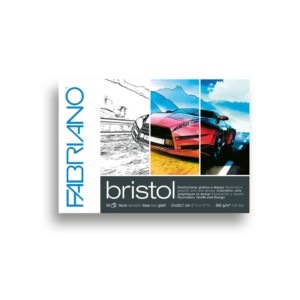 Blocco collato Fabriano Bristol liscio 250g/m² - 20 fogli A4 - 19002129