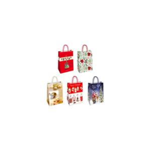 Borse shopper Florio Carta Christmas fantasie natalizie assortite - formato 23x10x29 cm - 73358 (conf.25)