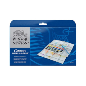 Acquarello tascabile Winson & Newton Cotman 24 mezzi godet Assortiti + pennello - 0390376