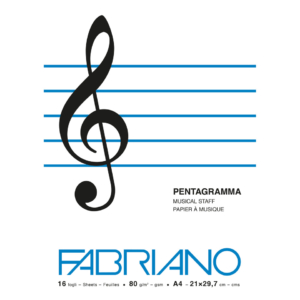 Quaderno musica Fabriano 16 fogli - 80 g formato A4 - 19100378