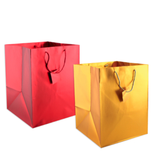 Borsa shopper Florio Carta colore Rosso e Oro - formato panettone 26x26x35 cm - 70760 (conf.10)
