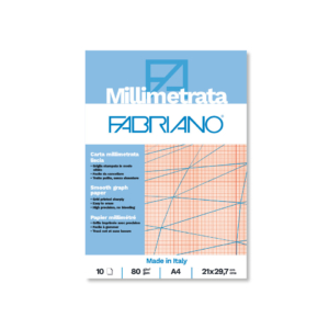 Blocco carta millimetrata Fabriano 10 fogli - 80 g formato A4 - 19100662