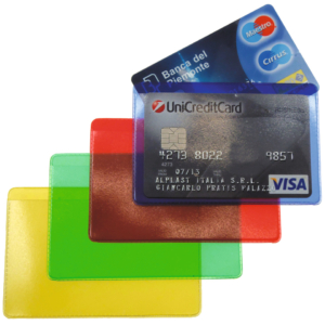 Portacarte Alplast Cristal Card a due scomparti - colori assortiti - 999/C