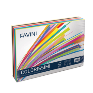 Carta colorata Favini Prisma Colorissimi 25x35 cm 220g/m² risma da 240 fogli 15 colori