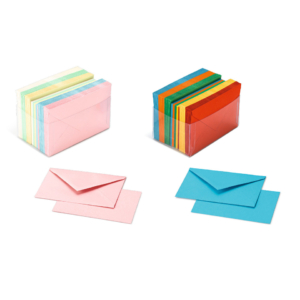 Biglietti augurali con busta Favini Burano Arcobaleno 9x14 cm - Colori Assortiti forti - A57X174 (conf.100)