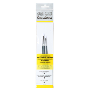 Pennelli Winsor&Newton Foundation tondo n°2 - piatto n°2 - filbert n°4 - 5295003 (set 3 pezzi)
