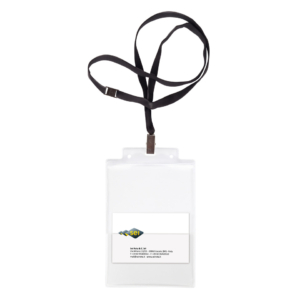 Portanome in PVC rigido Sei Rota Pass 6 ST cordoncino+pinzetta+tasca - Nero - 10x15 cm - 31841700 (conf.10)