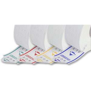 Rotoli tagliandi eliminacode Markin alfanumerico da 2000 tickets - Colori Assortiti - Y611ASS (conf.20)