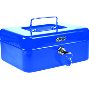 Cassetta portavalori Markin in metallo laccato Blu formato 25x18x9 cm Y4001673-2