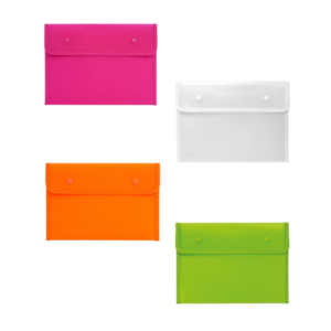 Buste con bottoni in PP colorato Lebez - 24x16,5 cm - Colori Assortiti - 80602 (conf.12)