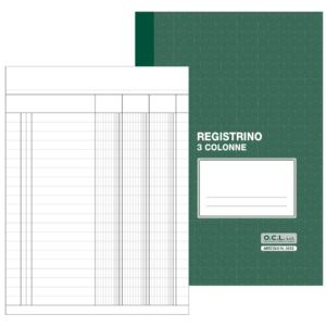 Registro a 3 colonne O.C.L. 17x23 cm 16 fogli - 0553