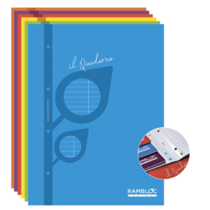 Maxi quaderni fogli mobili rinforzati Rambloc Il Quaderno A4 - 80g/m² - a righe C con margine - 90524505 (conf.6)