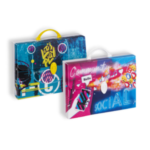 Valigetta in PPL Favorit con stampa Social 37,5x27x8 cm - 400174616