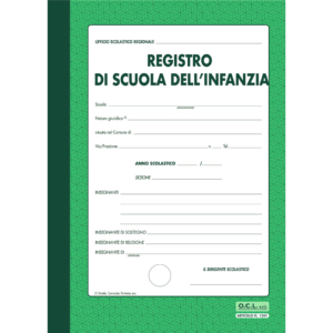 Registro scuola dell'infanzia 40 pagine per 30 alunni O.C.L. Verde - 1201