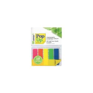 Segnapagina adesivi Ikona 5 pad da 25 segnapagina - colori assortiti - 12x45 mm 11728