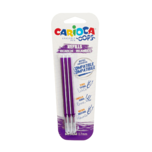 Refill penne cancellabili Carioca OOPS 0,7 mm Viola 43041/09 (conf.3)
