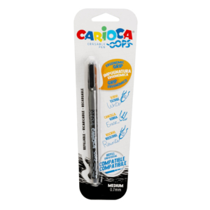 Penna cancellabile Carioca OOPS con inchiostro termosensibile punta M 0,7 mm nero - 43036/01