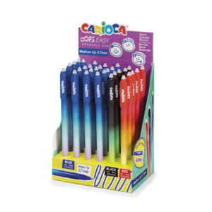 Penne cancellabili Carioca Oops Easy punta media 0,7 mm Assortiti 41046 (Espositore 30 pezzi)