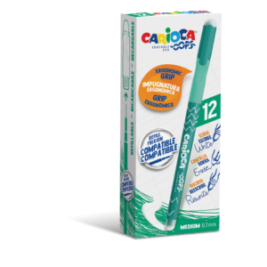 Penne cancellabili Carioca OOPS con inchiostro termosensibile M 0,7 mm - Verde - 43039/04 (conf.12)