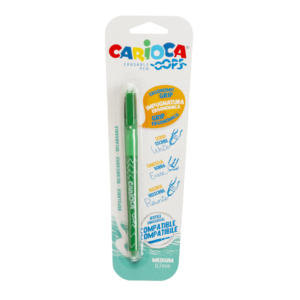Penna cancellabile Carioca OOPS con inchiostro termosensibile punta M 0,7 mm verde - 43036/04