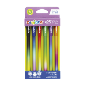 Penna cancellabile Carioca Oops Easy punta media 0,7 mm - Colori Assortiti - 41027 (conf.6)