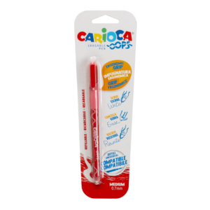 Penna cancellabile Carioca OOPS con inchiostro termosensibile punta M 0,7 mm rosso - 43036/03