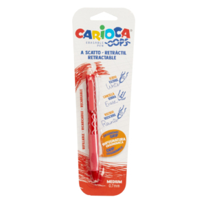Penna a scatto cancellabili Carioca OOPS inchiostro termosensibile M 0,7 mm rosso 43042/03