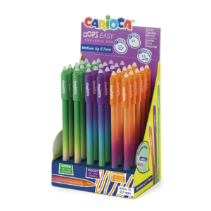 Penne cancellabili Carioca Oops Easy punta media 0,7 mm Colori Assortiti - 41029 (Espositore 30 pezzi)