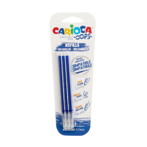 Refill penne cancellabili Carioca OOPS 0,7 mm Blu 43041/02 (conf.3)