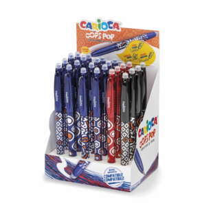 Penne cancellabili Carioca Oops Pop punta media 0,7 mm Assortiti 41045 (Espositore 24 pezzi)