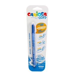 Penna cancellabile Carioca OOPS con inchiostro termosensibile punta M 0,7 mm blu - 43036/02