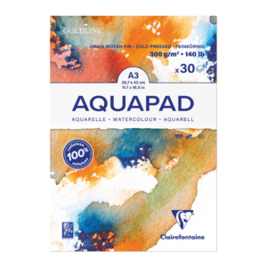 Carta per acquerello Maxiblocco Clairefontaine Goldline Acqua - formato A3 - 30 fogli - 300g/m² - 975722C (conf.3)