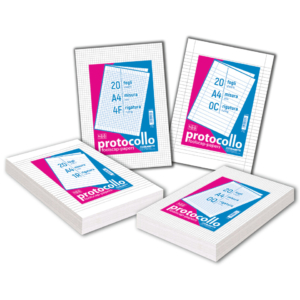 Fogli protocollo Blasetti A4 60g/m² a righe B con margini - pacchetto da 20 fogli - 6500