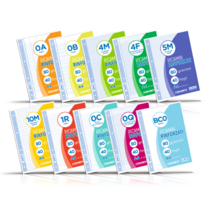 Ricambi rinforzati in PVC Blasetti per quaderni ad anelli A5 - 80g/m² - 40 fogli - a righe C con margine - 2327